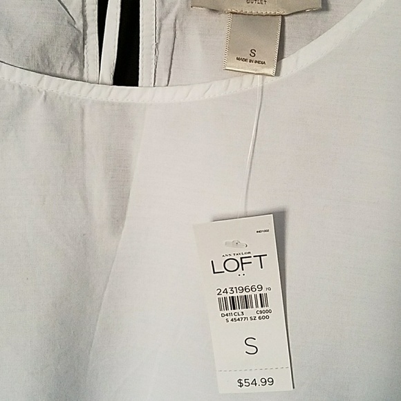 Loft White Top with floral embroidery. - Picture 7 of 8